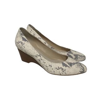 Cole Haan Snakeskin Leather Wedge Career Heels Women’s Size 11